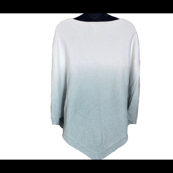 Barefoot dreams poncho cozy chic ultra lite knit ocean breeze ombre waterfall - Picture 6 of 9